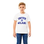 FC Internazionale Milano S.p.A. T-Shirt pour Filles et Filles, Bianco, 10 Ans