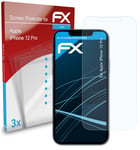 atFoliX 3x Screen Protection Film for Apple iPhone 12 Pro Screen Protector clear