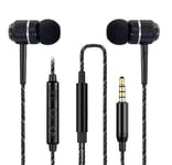 Xiaomi Poco M3 / Poco X3 Earphones Headphones Powerful Bass Driven Sound In-ear Headset Earbuds Ergonomic Design Volume Control for Sports Workout Compatible For Xiaomi Poco M3 / Poco X3 (BLACK)