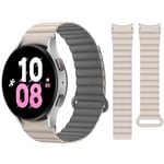 HITZEE Compatible avec Bracelet Samsung Galaxy Watch 7/FE/6 40mm 44mm/Watch 6 Classic/Watch 5/Watch 4, 20mm Bracelet Magnétique Silicone Band pour Galaxy Watch 4 Classic/Watch 5 Pro, Stellaire-Gris