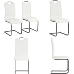 Vidaxl - Chaises à manger cantilever lot de 2 blanc similicuir - chaise de salle à manger - chaises de salle à manger - Home & Living - Blanc