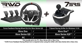 HORI - Force Feedback Racing Wheel DLX   + 7-Speed Racing Shifter Bundle For Xbox Series X - S, Xbox One and PC (Windows 11/10)