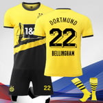 2324 Dortmund Home Harland Vuxen Set Fotbollströja för barn 22# 28#With socks