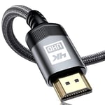 sweguard Câble HDMI 4K 3m Câble HDMI 2.0 Haute Vitesse par Ethernet en Nylon Tressé Supporte 4K@60Hz 2K@144Hz 3D/ HDR Retour Audio - Cordon HDMI pour Lecteur Blu-Ray/ PS3/ PS4/ TV 4K Ultra HD/Ecran