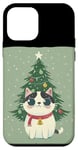 iPhone 12 mini Cute Cat with Merry Christmas Tree Costume Case