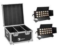 EUROLITE Lot de 2 LED CLS-18 QCL RGB/WW 18 x 7 W + Flightcase