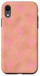 Coque pour iPhone XR Fleur de corail rose motif éventail Art déco