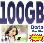 Vodafone 100gb Unlimited Data Sim Card Voxi For Dongle Tablet Mobile Hotspot Ps4
