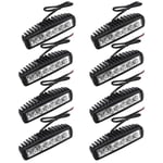 8x 18W Phare de Travail Carre a Leds dc 12V 24V Quad Camion Bateau Tracteur Offroad Imperméable - Randaco