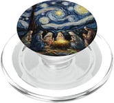 Christmas Baby Jesus Nativity Van Gogh Starry Night PopSockets PopGrip for MagSafe