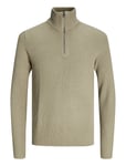 Jack & J S Jjeperfect Knit Half Zip Sn Beige