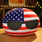 30/40cm Polandball Plyschkudde Countryball USA RYSSLAND Country Ball Handvärmare Kudde Leksak Nationella flaggor Cosplay Barn Present 40cm pillow U.S.sunglasses