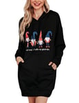 Migcaput Robe Sweat De Noel Femme Sweat Long à Capuche Hiver Sweat à Capuche Long Robe Pull avec Poche Robes Impression NoëL Pull Over Casual Robe Sweat