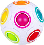 Magic Rainbow Ball Fidget Ball, Puzzle Ball Speed Cube Opettavainen 3D Puzzle Fidget Lelu lapsille aikuisille, valkoinen