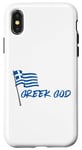 Coque pour iPhone X/XS Dieu grec pour homme grec, ascendance grecque, design simple