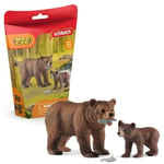 Figurines Maman grizzly avec ourson - SCHLEICH 42473 WILD LIFE - Set de Jouet...