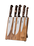 Tramontina Churrasco Stainless Steel Kitchen Knife Set with Wooden Stand, 6 Piece