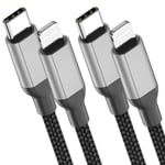 Lot De 2 Câbles Usb C Vers Lightning-60 Cm-Certifié Mfi-Câble De Charge Rapide Pour Iphone 14 13 12 11 Pro Max Mini X Xr Xs 8 7 Plus Se 6