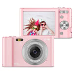 ZORNIK 2.7K Digital Cameras,Compact Camera 2.88 Inch LCD Rechargeable HD 44 Mega Pixels 16x digital zoom,Students for Adult/Seniors/Kids(Pink)
