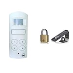 Yale Wireless Shed and Garage Alarm, White + 4 Pack of Black Brass Padlocks (15 mm) -Indoor Locks for Locker, Backpack, Tool Box - Keyed Alike - Standard Security