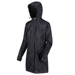 Regatta Parka Design avec imprimé Tanisha Imperméable et Respirante avec Doublure, Capuche Ajustable et Ouverture zippée intégrale Jackets Waterproof Shell Femme Black FR: XL (Taille Fabricant: 18)