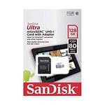 SanDisk Ultra - Carte mémoire flash (adaptateur microSDXC vers SD inclus(e)) - 128 Go - UHS-I / Class10 - microSDXC UHS-I