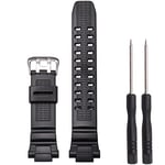 Rubber silicone Watch Strap Band Compatible with Casio G-shock GW-3000B GW-3500B/2500B/2000 G-1500 Men's Sports Waterproof Replacement Bracelet (Black Silver)