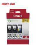 Canon PG-560XL x 2 / CL-561XL High Yield Genuine Ink Cartridges, Pack of 3 (2 x