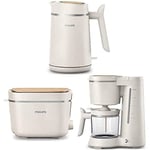 Philips Set Petit-déjeuner fabriqué à partir d'huile de cuisson usagée - Cafetière + Bouilloire + Grille-pain, Conscious Collection