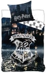 Harry Potter sängkläder - 140x200 cm - Hogwarts - 2 i 1 bäddset - 100% bomull