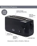 Quest 35069 Extra Wide 4 Slice Long Slot Toaster / Variable Browning Control