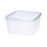 Plastburk Med Slätt Lock PP Klar 185x185x115mm 3000ml