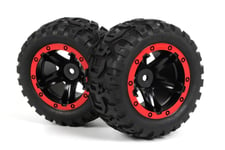 BLACKZON Slyder MT Wheels/Tires Assembled (Black/Red)