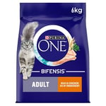 Purina One Nourriture Sèche pour Chat Adulte, Poulet et Grains Entiers - 6 kg