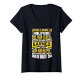 Womens Pain Is Real Sound Engineer and Audio Tech V-Neck T-Shirt