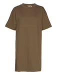 Tulip Tee Dress Gots Kort Klänning Brown Basic Apparel