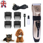 Pet Dog Electric Shave Clipper Hair Low Noise Cordless Cat Grooming Trimmer Kit