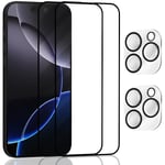 2-Pack Iphone 16 Pro Max 5G Skärmskydd & 2-Pack linsskydd - Härdat Glas 9H - Super kvalitet 3D