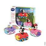 VTech - Tut Tut Bolides Disney, Coffret Trio Cabriolets, 3 Voitures Interactives, Minnie, Daisy et Mickey Mouse, Jouet Musical et Sonore, Cadeau Enfant de 1 An à 5 Ans - Contenu en Français