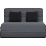 Banquette BZ NUAGE 3 places - Tissu Gris - Matelas SIMMONS - Couchage 188x138 cm