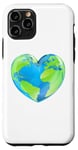 Coque pour iPhone 11 Pro Globe terrestre en forme de cœur