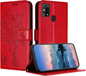 Coque Pour Samsung Galaxy M31s, Coque Portefeuille Housse Cuir Avec Porte Cartes Et Bequille Fermeture Magnetique Etui Pour Samsung M31s - Rouge