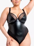 Curvy Kate Rebelle Faux Leather Body, Black