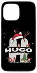 Coque pour iPhone 13 Pro Max Chemise de Noël Hugo avec nom Hugo pour Noël amusant