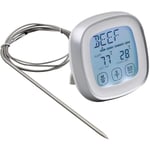 Thermomètre à Viande Thermomètre Alimentaire à Lecture Instantanée Thermomètre de Cuisson Numérique avec Sonde d'Alerte Minuterie pour Four Cuisine