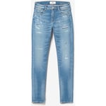 Jeans Le Temps des Cerises  Jeans power skinny dames 7/8ème destroy bleu