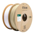 eSUN PLA+ Filament 1.75mm, Renforcé Ténacité Imprimante 3D Filament PLA Plus, Précision Dimensionnelle +/- 0.03mm, 1KG par Bobine, 2 Bobines pour Imprimante 3D, Blanc d'Os et Blanc Froid