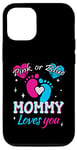 Coque pour iPhone 12/12 Pro Rose ou bleu, Mommy Loves You, fête de révélation du sexe