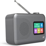 Radio Numérique Dab,Petite Radio FM,Radio Dab Plus,Radio de Cuisine avec Câble ou Radio à Piles,Radio à Écran Couleur avec Bluetooth(Q57)