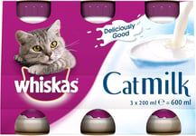 Whiskas Cat Milk 15 x 200 ml bottles, Complementary Cat Food for Kittens over 6